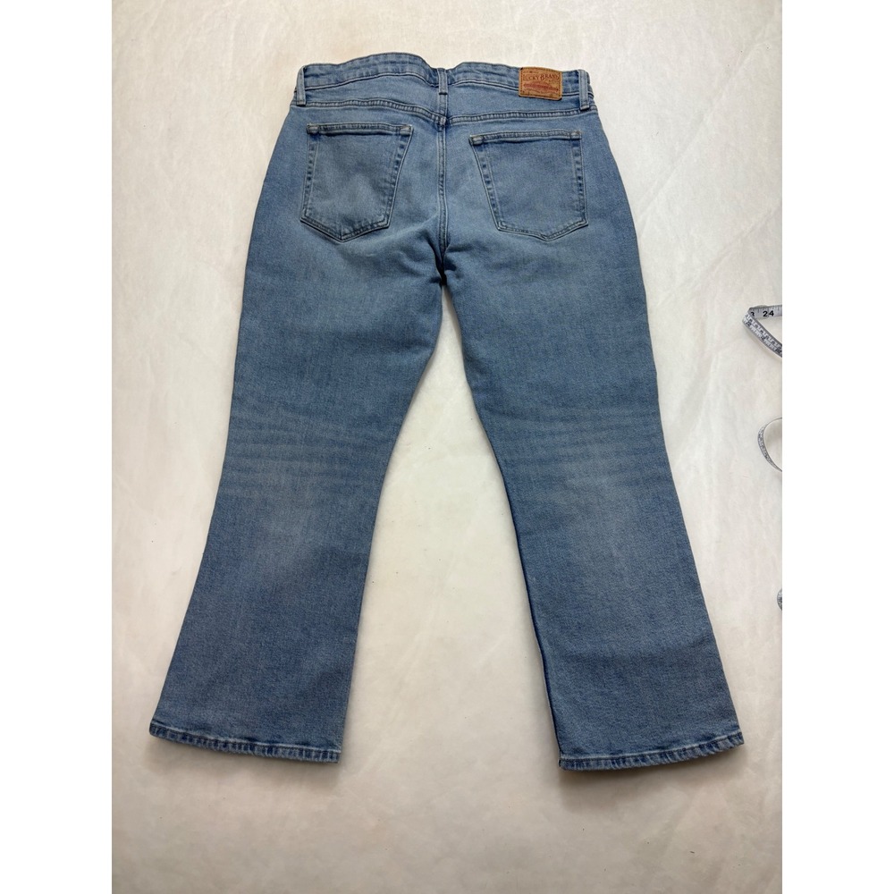 Lucky Brand Bridgette Cropped Flare Jeans Button Fly Light Wash Denim‎ 14/32 - Picture 5 of 8